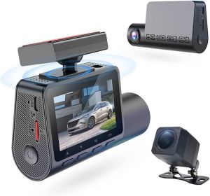 Dual Front Rear Dash Cam 2K QHD +1080p 2" Display 140 degree Wide Angle Monitoring Range Monitoring Dash Camerca with GPS Super Night Vision G-Sensor