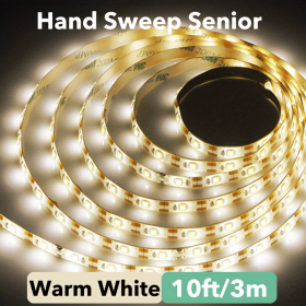 LED Backlight - 1pc DC 5V Lamp USB Motion TV Kitchen LED Strip Hand Sweep Waving ON OFF Sensor Light Diode Lights Double-sided Tape (Color: Warm White, size: 10ft/3m)