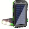 1pc 20000mAh Portable Outdoor Solar Charger; Camping Waterproof Backup Battery Pack With Dual USB 5V Outputs/LED Flashlight And Compass For Cell Phone