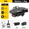 S66 Drone No Camera WiFi Collapsible RC Quadcopter Helicopter Toy-Black-1 Battery