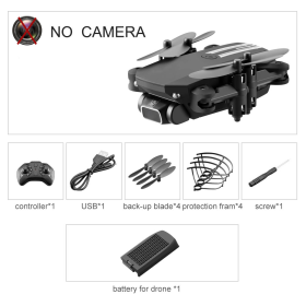 LS-MIN RC Mini Drone 4K 1080P HD Camera WiFi Fpv Air Pressure Altitude Hold One Key Take Off Helicopter Foldable Quadcopter Toy (Color: Nocamera Black, Ships From: China)