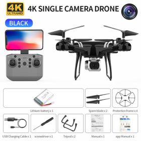 RC Drone Double 4K Wifi FPV HD Camera KY101 Drone Altitude Hold Gesture Mode Long Flying time RC Quadcopter Drone Toys For Boy (Color: Black 4K 1B)