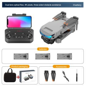 New Drone 4K Double Camera HD XT9 WIFI FPV Obstacle Avoidance Drone Optical Flow Me Four-axis Aircraft RC Helicopter With Camera (Color: Grey 4K 3B Cam, Ships From: China)