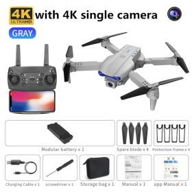 new K3 drone 4K HD dual camera foldable height keeps drone WiFi FPV 1080p real-time transmission RC Quadcopter toy PK sg906 pro (Color: grey single camera, Ships From: China)