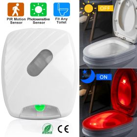 Colorful Toilet Bowl Lights Motion Sensor LED Toilet Nightlight Bathroom Closestool Lights (Color: White)